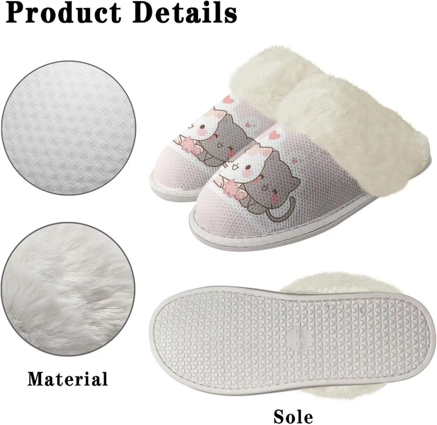YEXIATODO Fuzzy Slippers Women Men Indoor and Outdoor House Shoes Memory Foam Slippers with Fur Edges