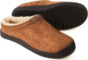Zizor Men's Breathable Suede Fleece Lined Slippers with Memory Foam Indoor/Outdoor