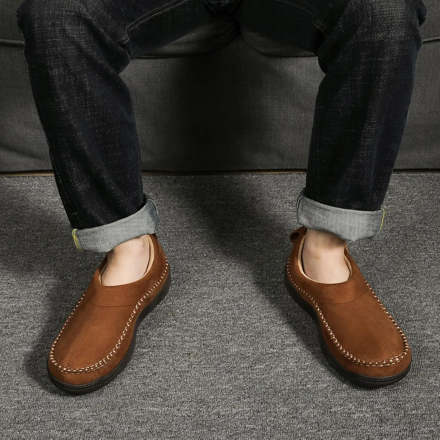Zizor Men's Doyle Memory Foam Moccasin House Shoes Slippers