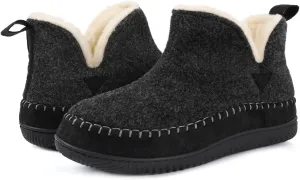 Zizor Women's Moccasin Bootie Slippers with Cosy Memory Foam, Ladies' Toasty Slip on House Shoes with Hard Outdoor Indoor Rubber Sole